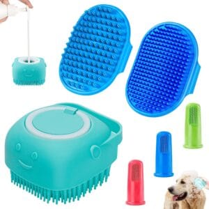 comotech 6pcs dog bath brush & dog toothbrush